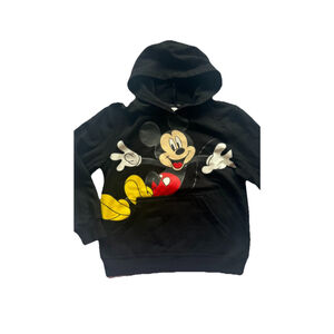 Disney Mickey Mouse Signature Sleeve Pull Over Hoodie Black Size 8 Kids